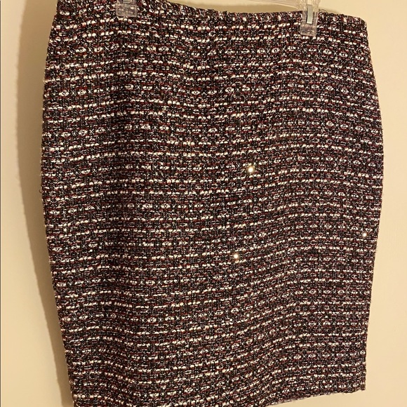 Calvin Klein Woven Wool With Sequins Pencil  Skirt - Picture 2 of 10